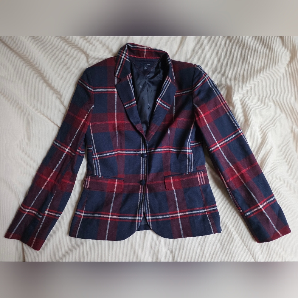 Tommy Hilfiger Set Women's Plaid Blazer Sz 2 + Pants Sz 6 Nwot - Picture 3 of 16